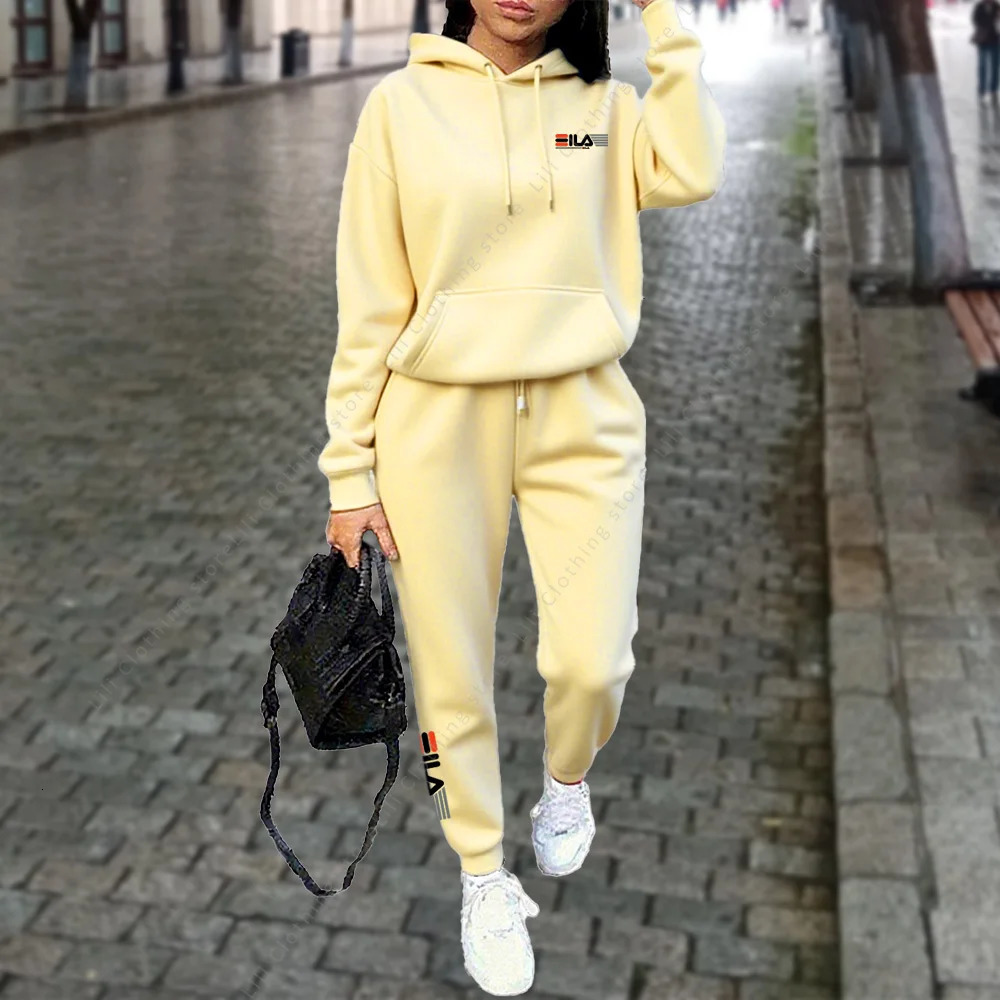 Womens Tracksuit Hoodies Trousers 2PCS Suit Winter Sports Jogging Outfits Fashion Street ner Clothes for Women Pants Set 260306