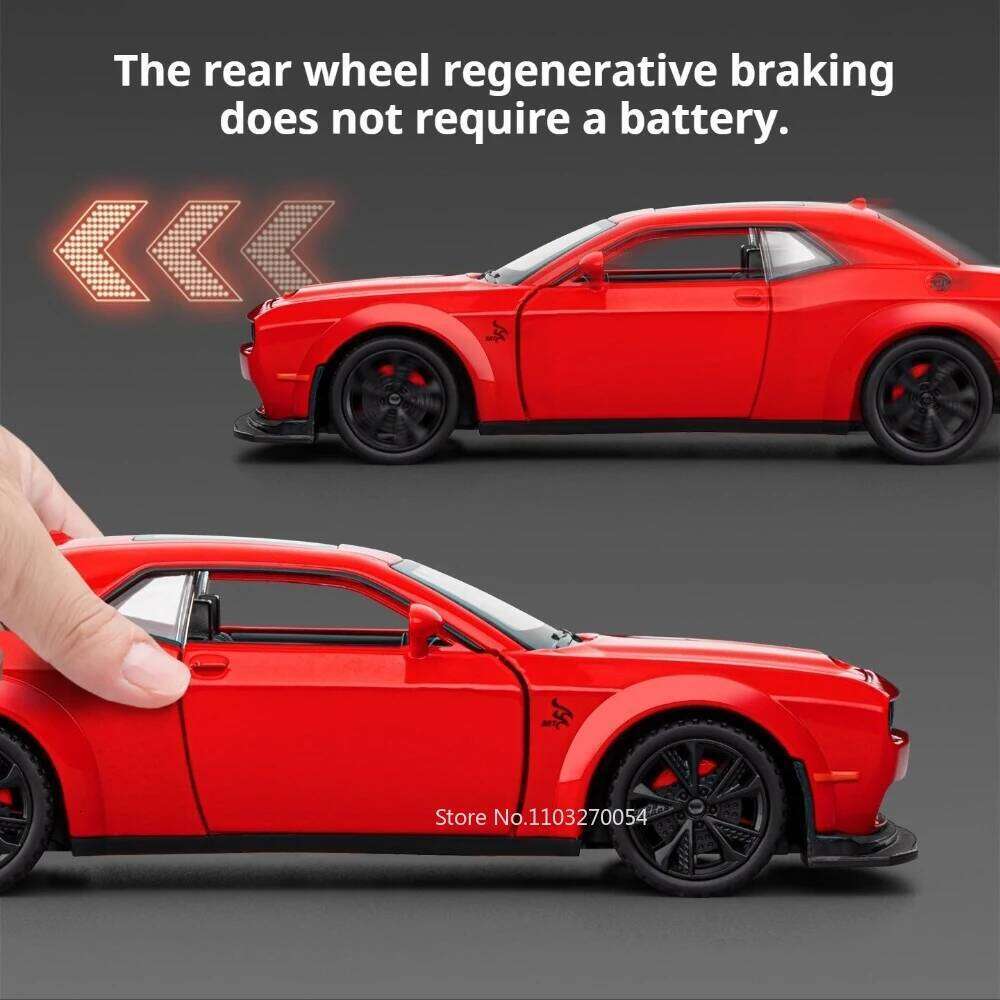 1:32 Hellcat Charger Police Miniature Model Diecast Alloy Car Doors Opened Simulated Sound Effect Vehice Exquisite Ornaments Z260306