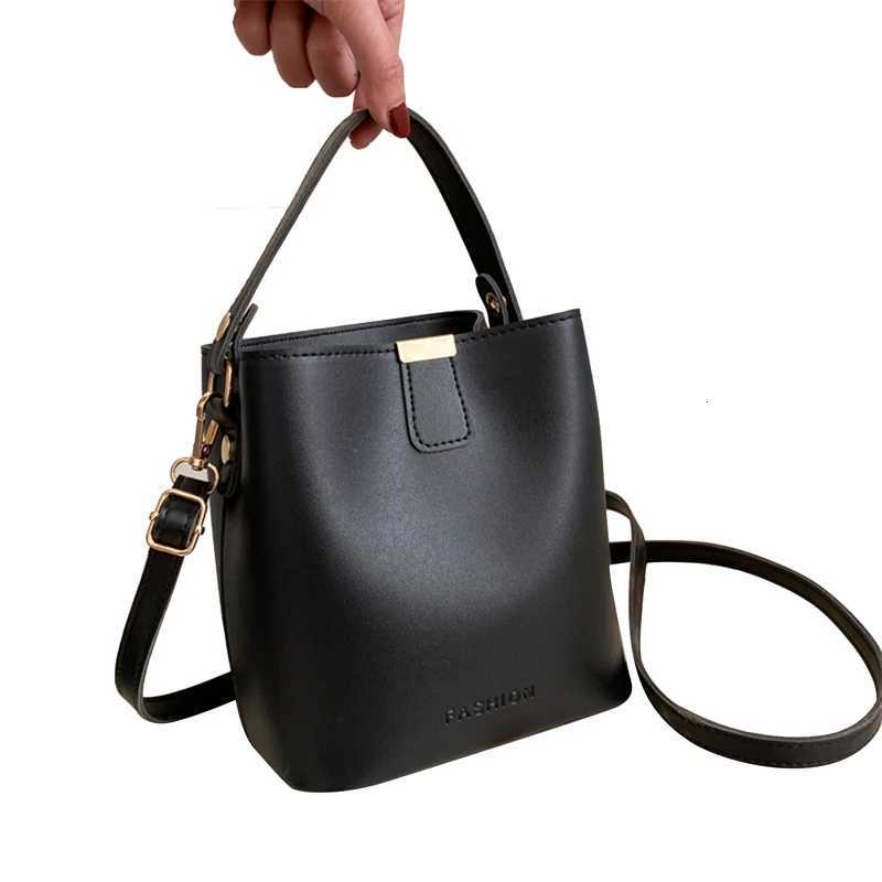 Fashion Pu Shoulder Bag For Women Large Capacity Shopping Shoulder Bags Elegant Simple All-Match Purse Crossbody Bucket Bags H260306