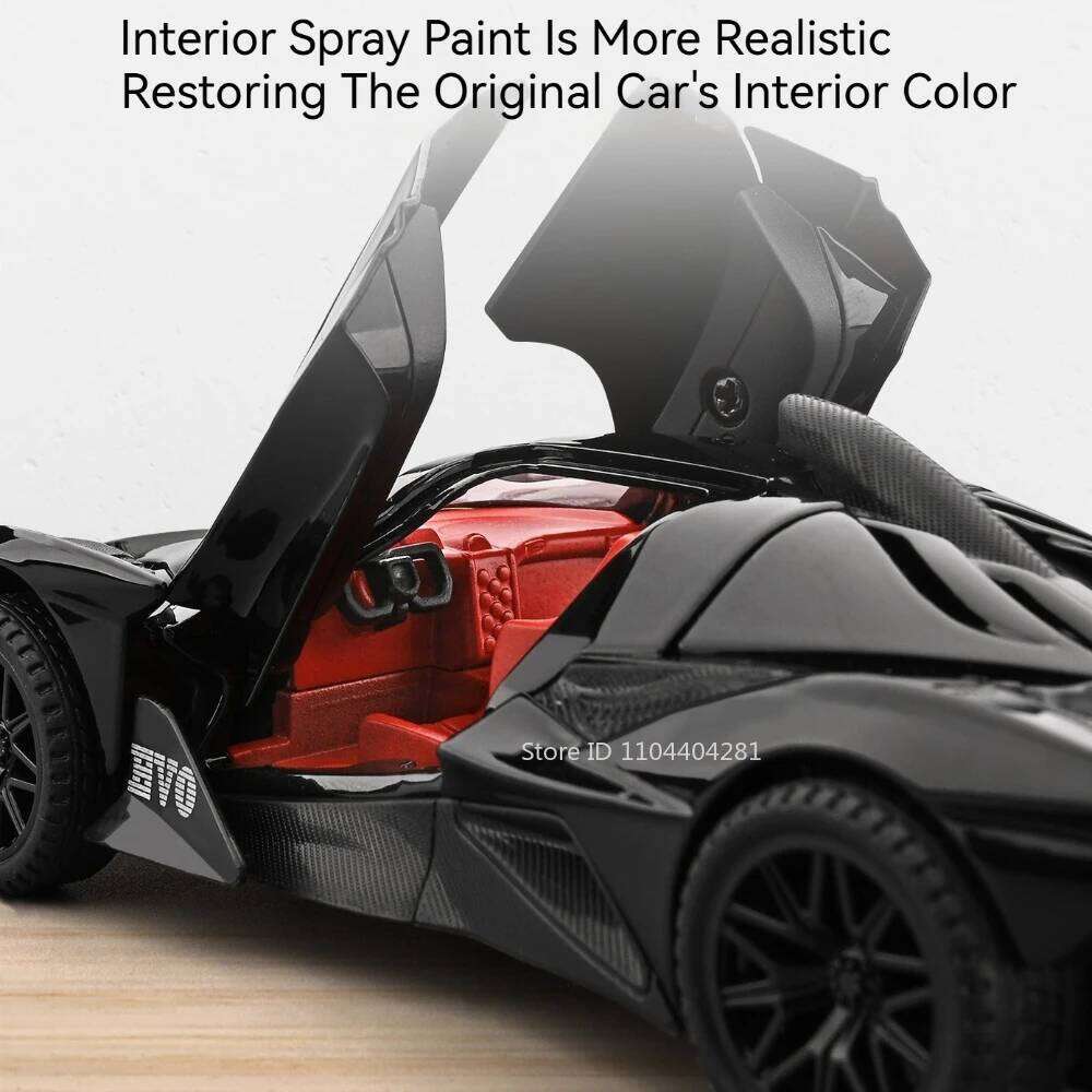 1:32 Apollo EVO Bolide Supercar Model Toys Alloy Diecast Cars Rubber Tires Metal Body Doors Opened Sound Light Vehice Child Gift Z260307
