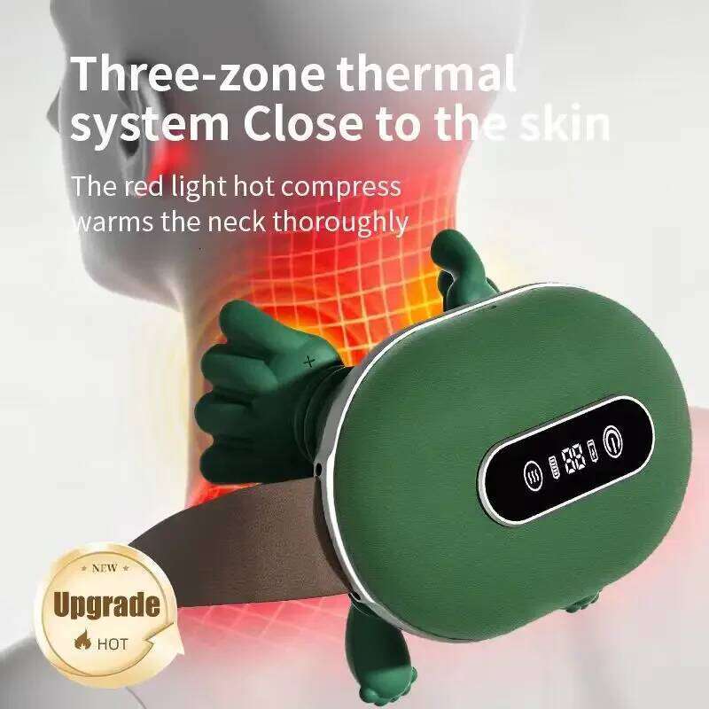 Rechargeable And Shoulder Silicone Neck Massager, Adjustable Vibration Massage Pillow Portable Electric Massager 26Y0307