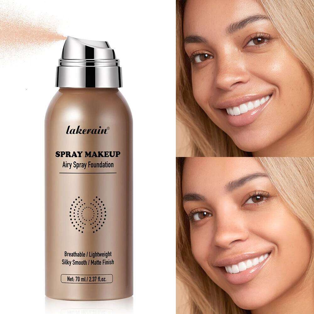 Magic Airbrush Foundation Airy Spray Makeup Silky Mist Buildable Coverage Waterproof Sweat Proof Flawless Matte Finish 26L0306