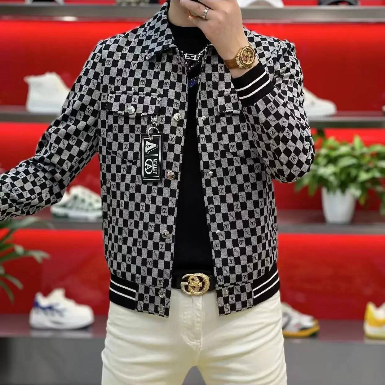High-end autumn and winter hot-selling stylish outerwear, new casual light luxury jacket, trendy men's outerwear