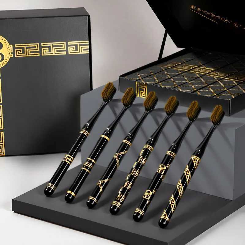 This 6-piece high-end toothbrush set with an anti-slip handle and soft bristles is ideal for adult home teeth cleaning and oral care.T260307