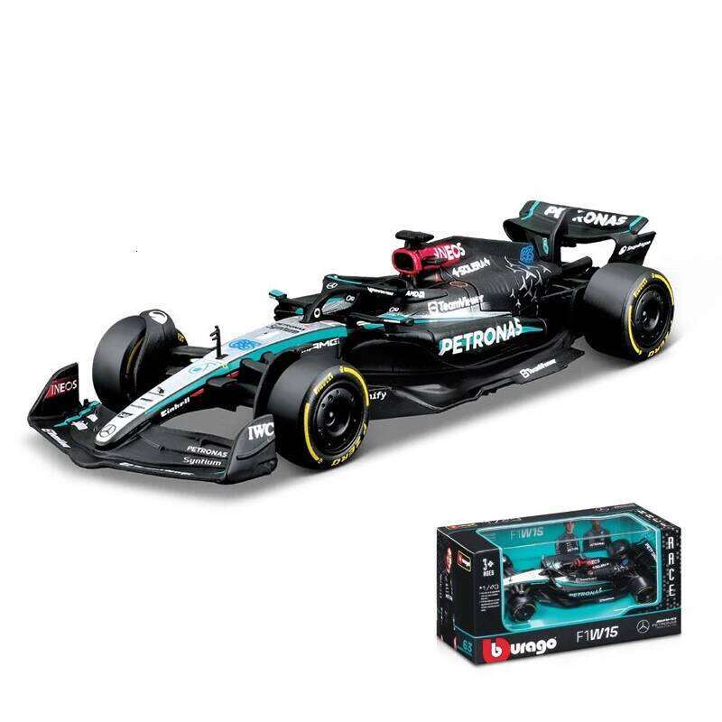 Bburago 1:43 Mercedes-AMG F1 W15 E Performance 2024 Alloy Car Miniature Diecast Model 44# Lewis Hamilton 81# George Russell Toy Z260306