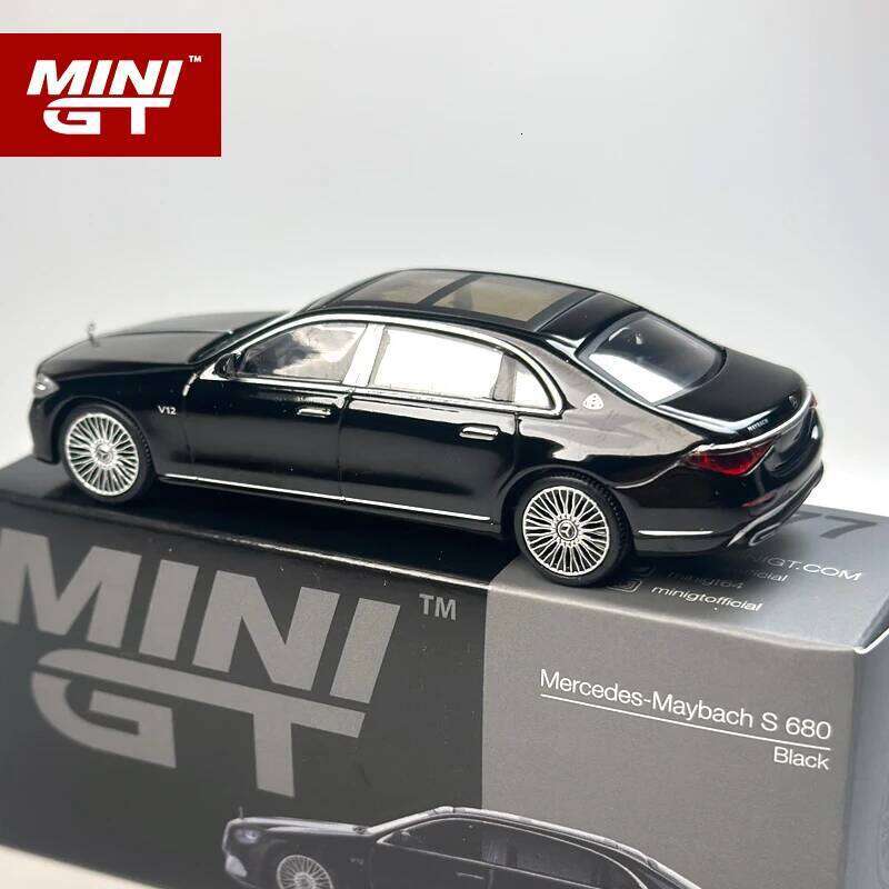 MINIGT 1:64 Mercedes Maybach S680 Black alloy car Model 977 Z260306