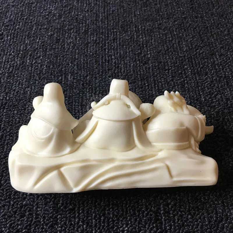 Chinese Resin Fu Lu Shou Sculpture Feng Shui Decor for Home Office CaT260307