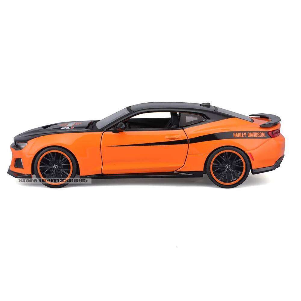 Maisto 1:24 Harley joint venture 2017 Chevrolet Camaro ZL11967 Ford Mustang GT Alloy car model decoration collection toys gifts Z260306