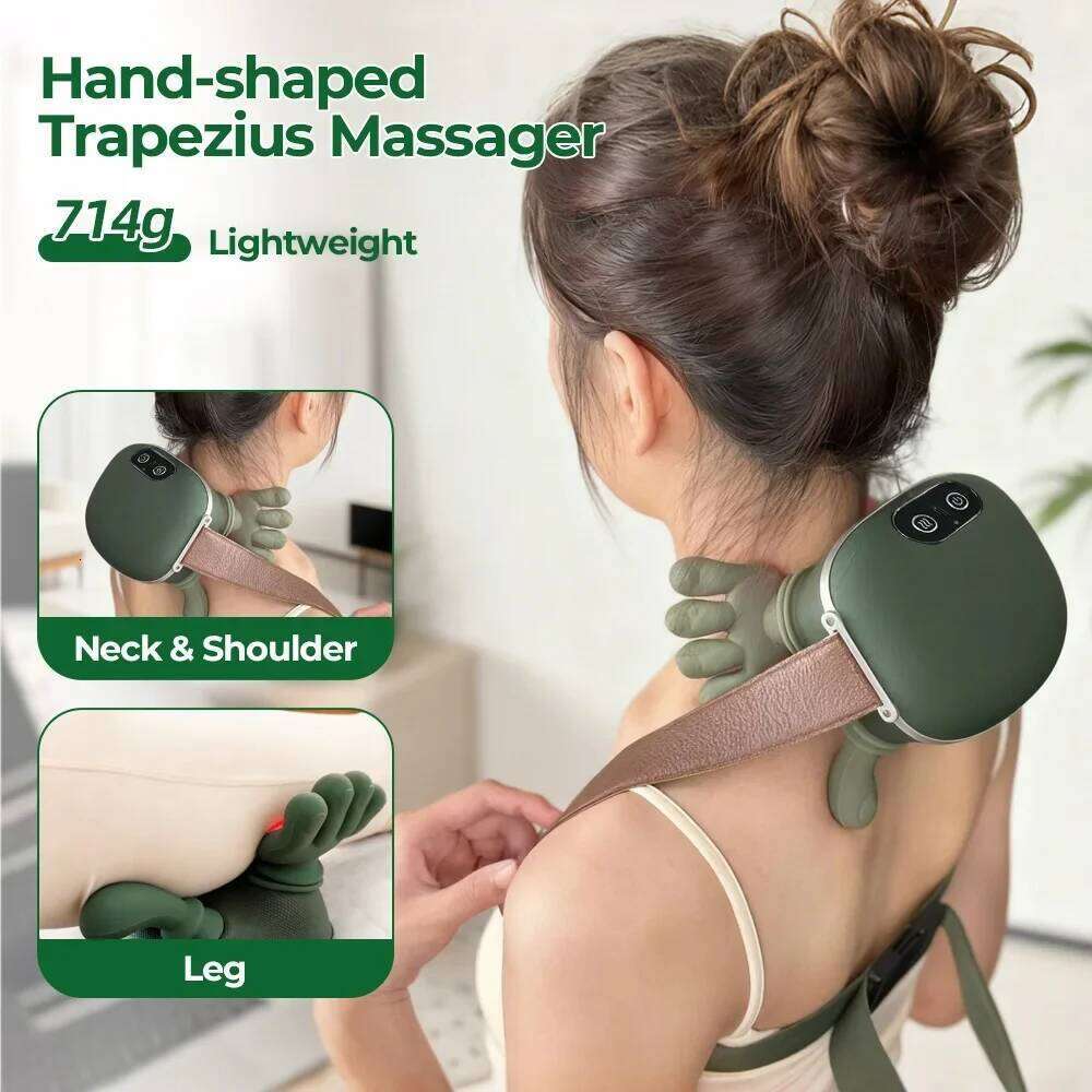 New Bionic Finger Shoulder Massager Wireless Cervical Trapezius Kneading Massage Shawl Brushless Motor Neck masajeador 26Y0307