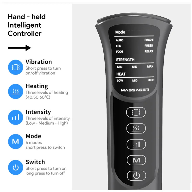 Leg Massager with Heat and Airbag Foot Calf Thigh Massager for Circulation and Muscle Relaxation Sequential Compression Boot 260304
