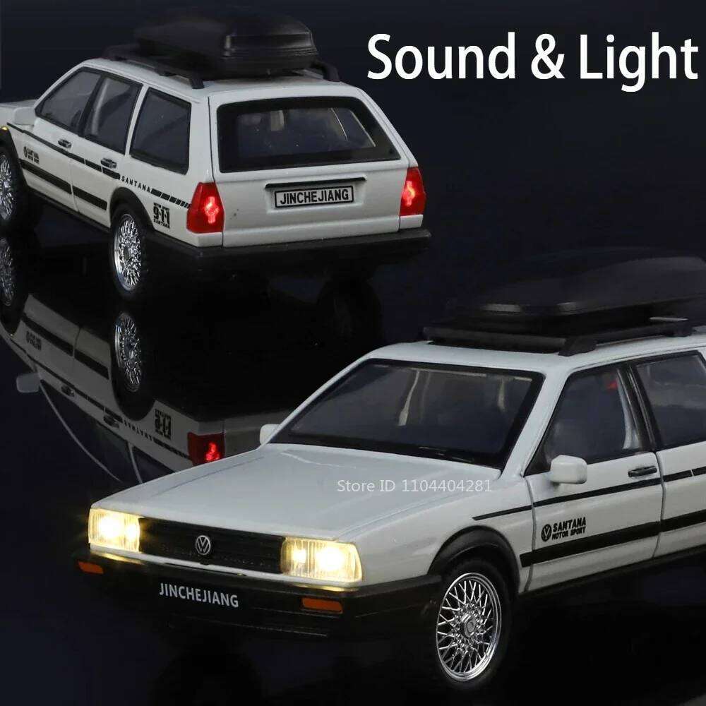 1:32 Scale Santana Wagon Diecast Alloy Model Toys Car Sound Light Pull Back Doors Opened Miniature Vehices Boys Collection Gifts Z260306