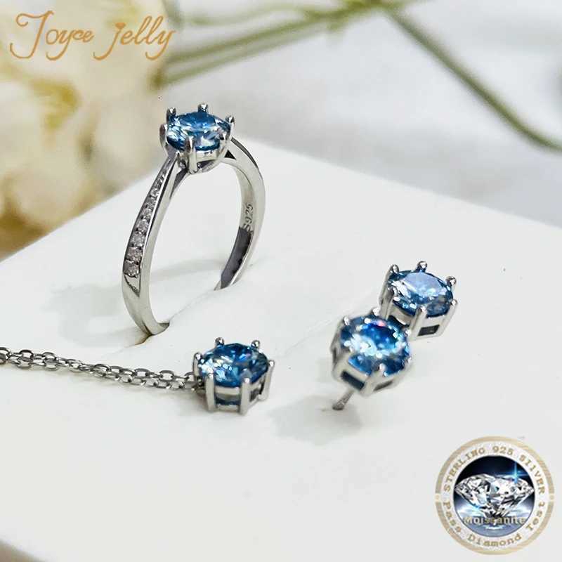 JoyceJelly Moissanite Jewelry Set With 1CT D Color VVS 3EX moissanite stone pass diamond test Wedding Luxury Fine Jewelry gift H260307 - view 6