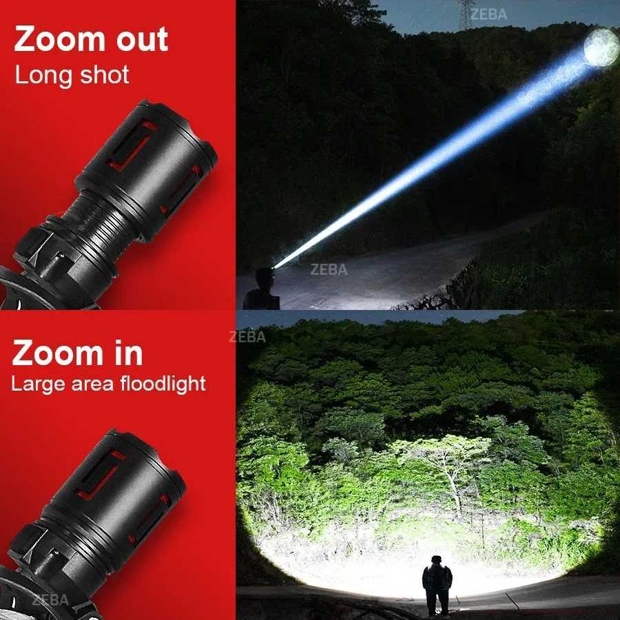 2026 Super Bright LED Headlamp Powerful 318650 Battery Rechargeable Projector Head Light Fishing Camping Zoom Head Lanterns H260307