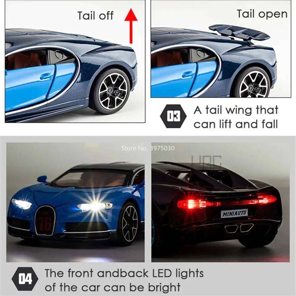 1:32 Scale Veyron Divo Chiron Alloy Cars Miniature Models Toy Metal Diecast Pull Back Vehicles Toys Gifts for Kids Children Boys Z260307