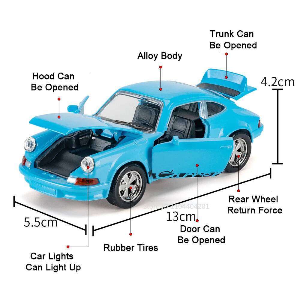 1:36 Alloy 911 CARRERA 1974 Rolls-Royce Cullinan Diecast Model Toy Car Doors Opened Sound Light Pull Back Cars Collectibles Gift Z260306
