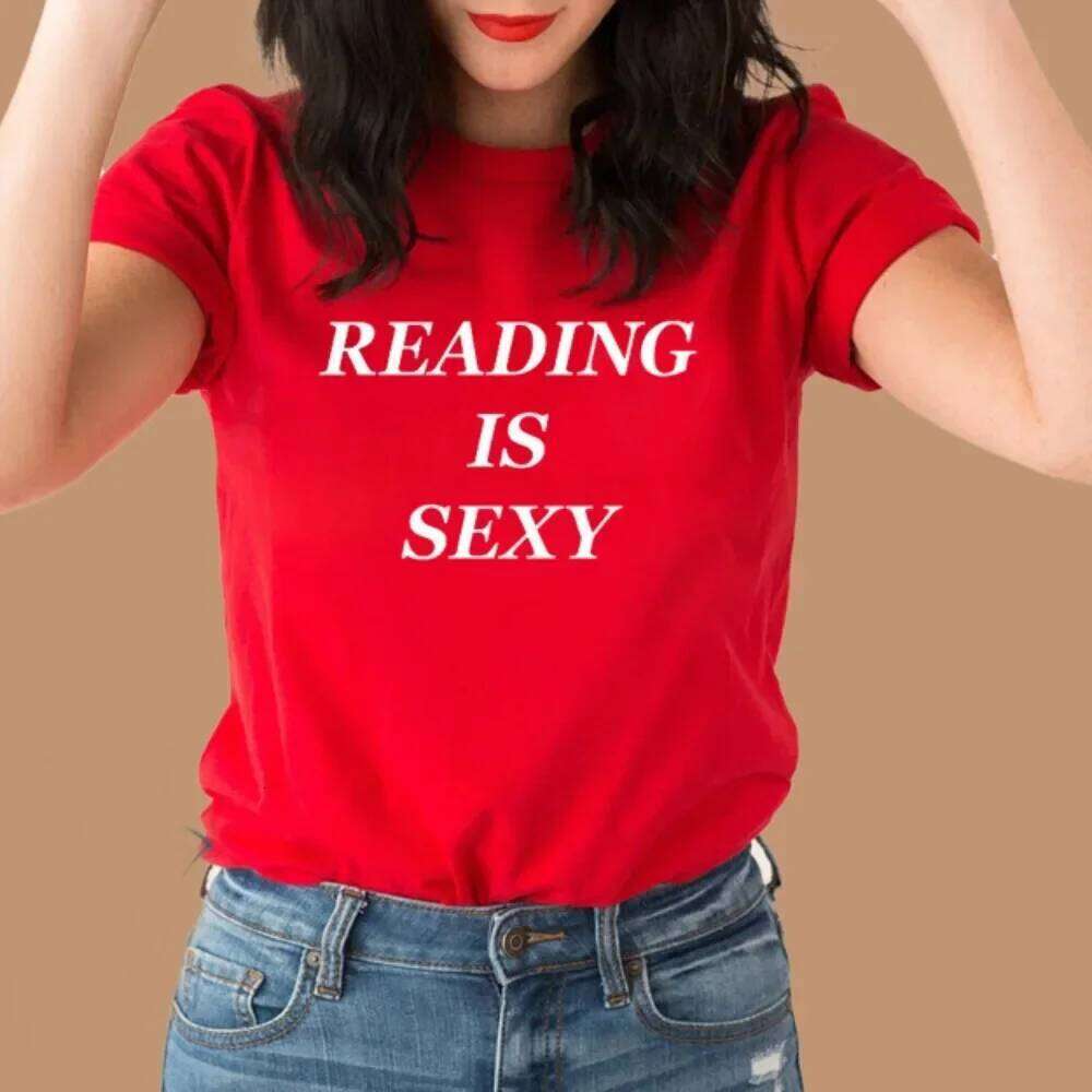 2025 Reading Is Sexy Graphic T Shirts for Women Y2k Vintage Clothes Cotton High Quality T-shirts Colleage Female Fashion Tee Top XJ260306