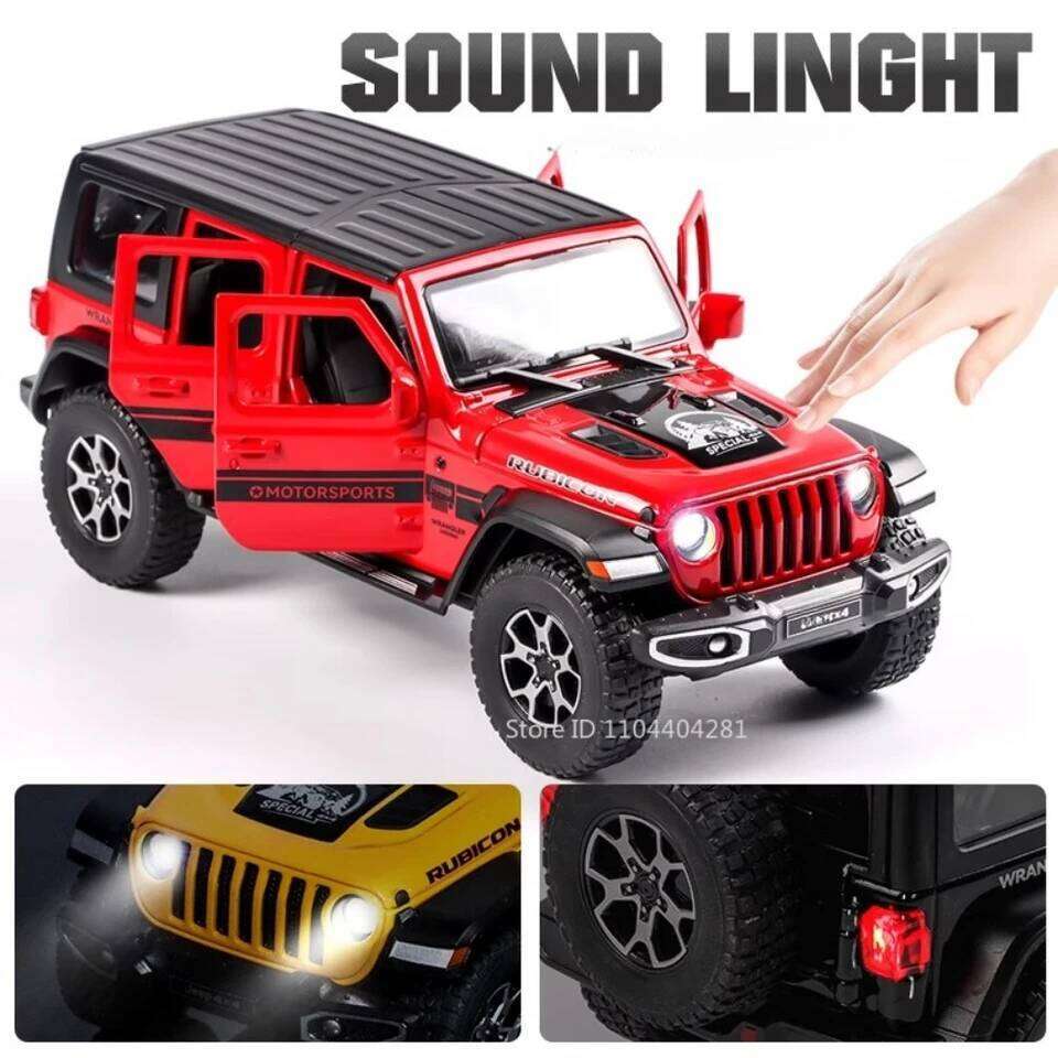 1:22 Wrangler Rubicon Suzuki Hustler Alloy Toys Diecast Model Car Doors Opened Sound Light Pull Back Vehice Friend Birthday Gift Z260306