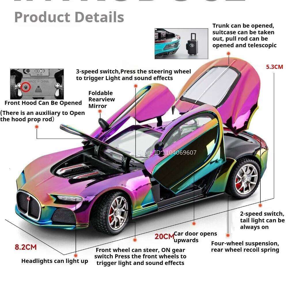 1:24 Atlantic Lambor LP770 Miniature Sportscar Alloy Diecast Model Toy Front Wheel Steering Doors Opened Cars Exquisite Ornament Z260307