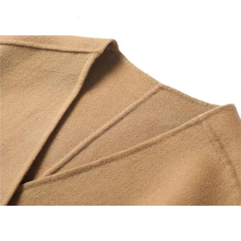 Fashion Women Woolen Vest Autumn Winter Waistcoat Jacket Casual Sleeveless Coat Female Outerwear Tops With Belt 260306