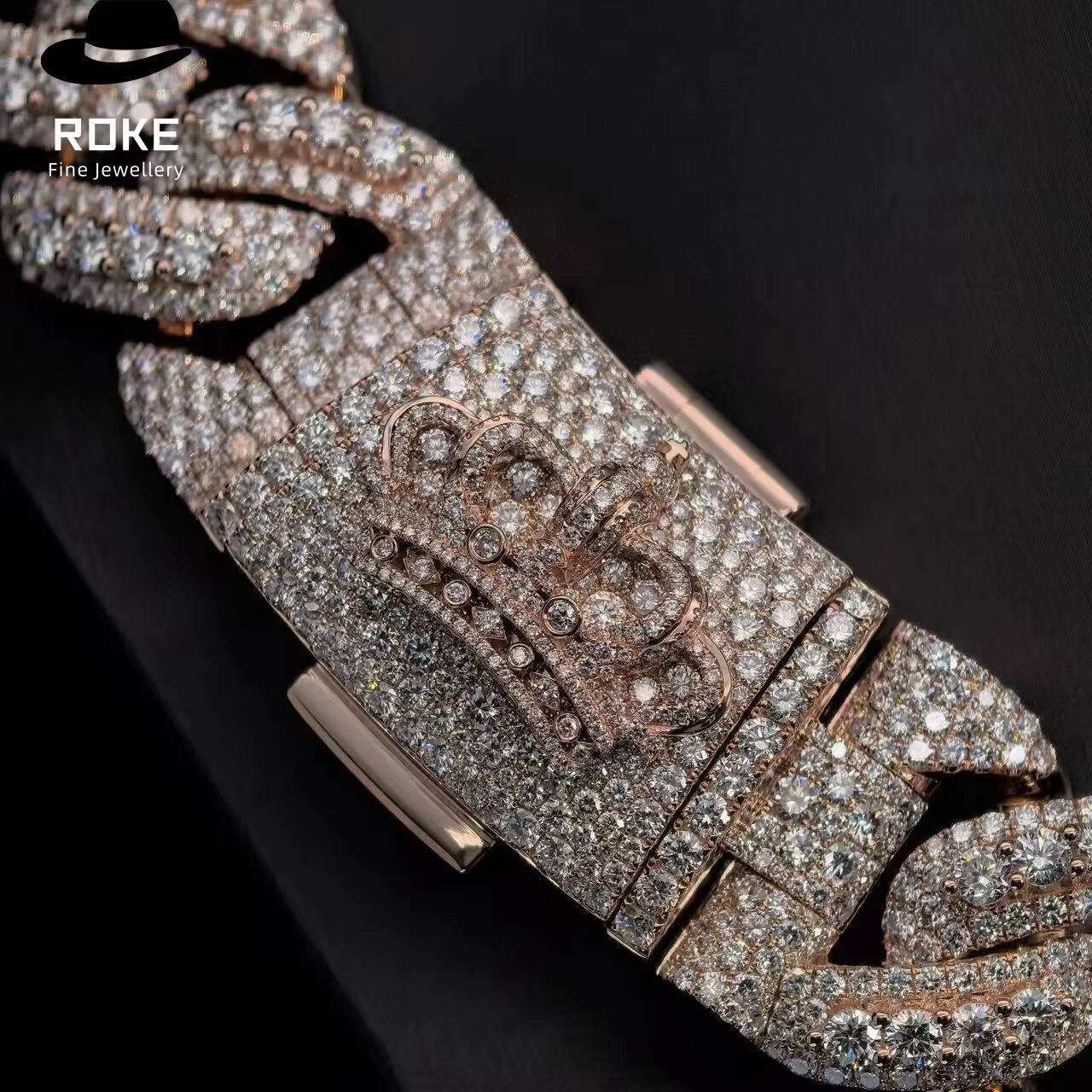 23mm Icy Miami Cuban Chain 9K-18K Gold/Platinum Double Row Pave Lab Grown Diamond IGI Certified Hip Hop Jewelry