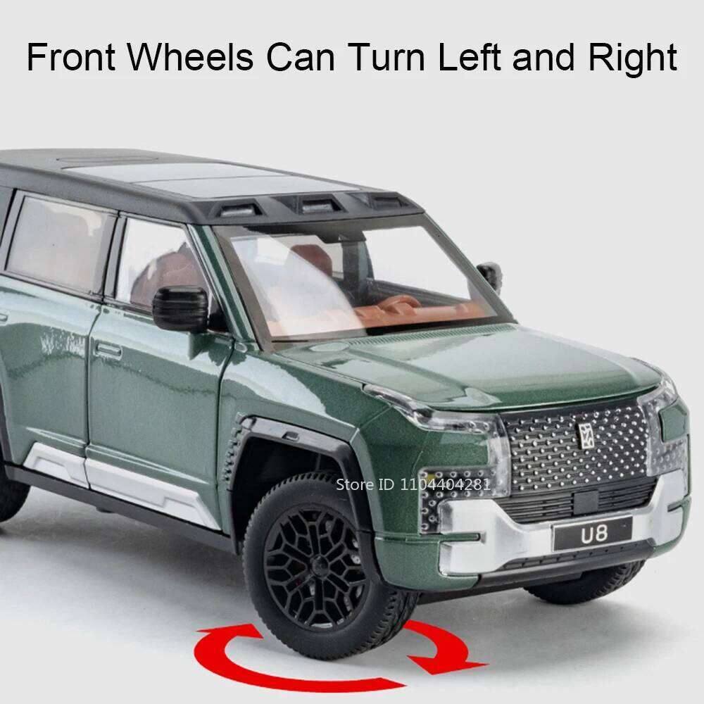 1:24 BYD Looks Up At U8 Toy Model Diecast Car Sound Light Pull Back Doors Opened Shock Absorption Function Vehice Boy Large Toys Z260306