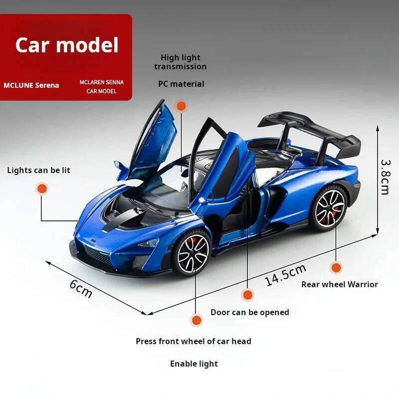 Exquisite 1:32 Die-cast Metal simulation McLaren Sport Alloy sound & light boys' toy gift Collection model car Z260306