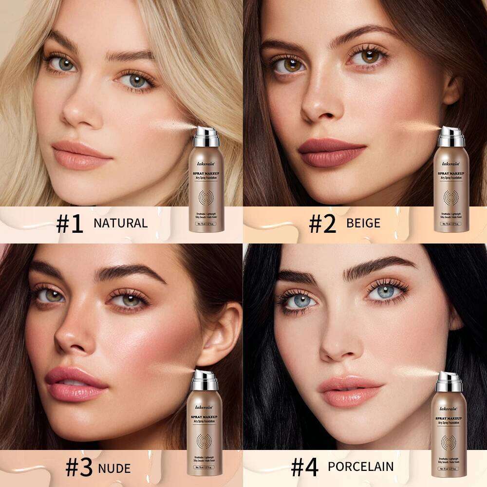 Magic Airbrush Foundation Airy Spray Makeup Silky Mist Buildable Coverage Waterproof Sweat Proof Flawless Matte Finish 26L0306