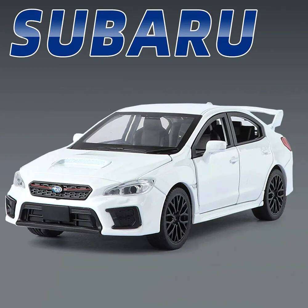 1:30 Subaru WRX STI Car Toys AE86 Alloy Diecast Model 6 Doors Opened Miniature Models Sound Light Pull Back Vehices Holiday Gift Z260306