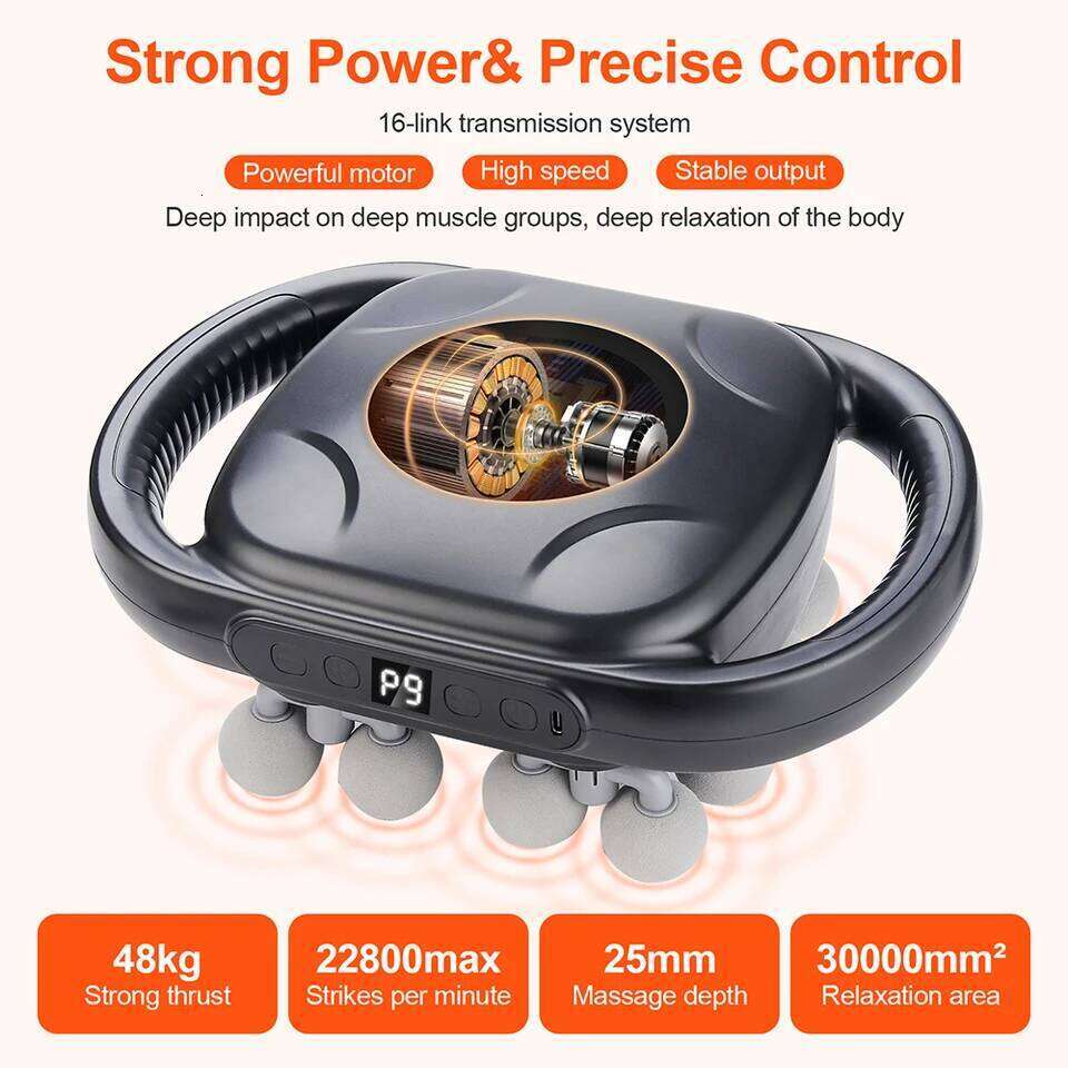 16-Head Fascia High-Frequency Vibration Body Massage Gun Waist and Back Neck Shoulder Massager Muscle masajeador 26Y0307