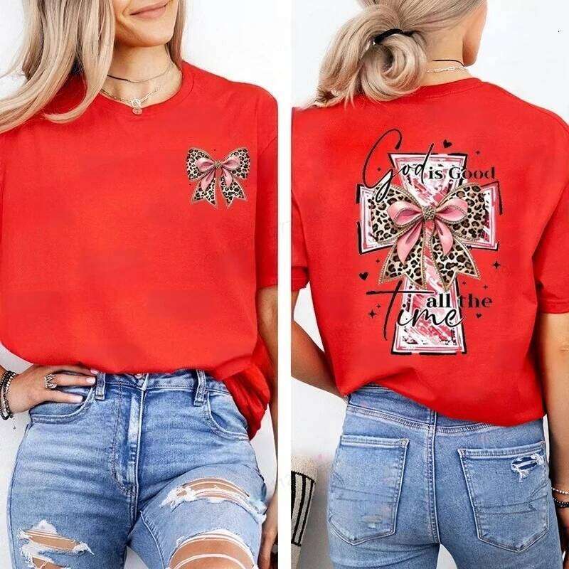 God Is Good All The Time Trend Women Fashion Clothing Graphic T-shirts Clothes Boho Christian Bible Verse Print Shirt Casual Tee XJ260306 XJ260306