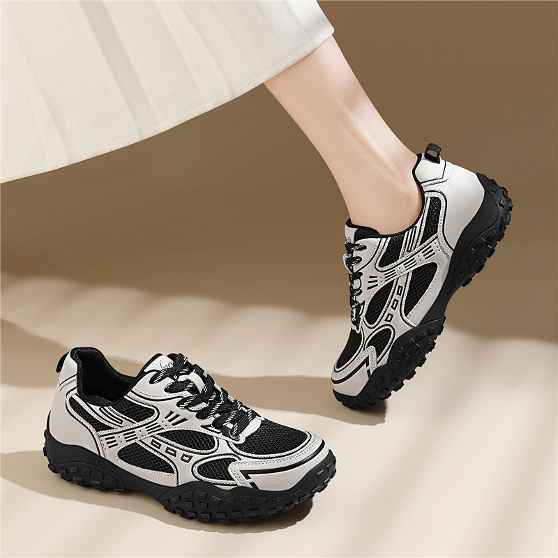 luxury Casual Shoes 2026 Women's Retro Mesh Sneakers, Breathable Paneled Trainers with Non-Slip Chunky Sole 34-40