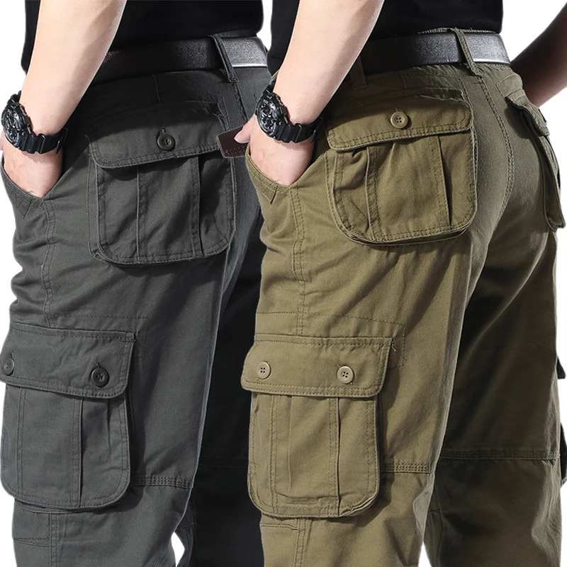 Mens Camo Pants Tactical Cargo Pants Pure Cotton Overalls Camouflage Loose Work Wear Sports Climbing Sweatpants Heavy Weight 260305