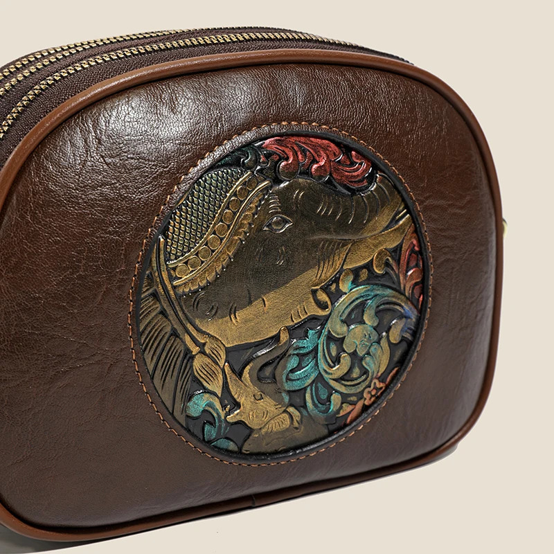 High Quality Soft Leather Purse Fashion Women Shoulder Messenger Bag Multipocket Wearresistant Ladies Handbag Sac 260307
