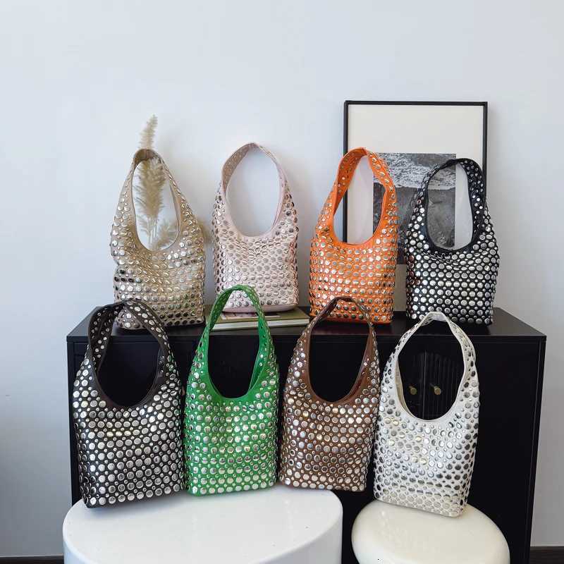 MOODS Punk Biker Style Underarm Shoulder Bucket Bags For Women Decor Shopper Tote 2025 Designer Purses And Handbags H260306