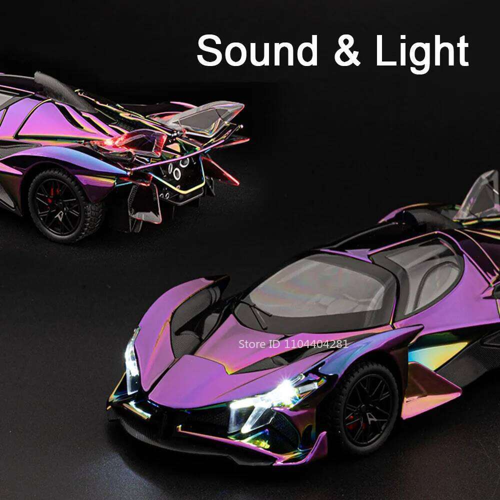 1:24 Apollo EVO IE Alloy Models Sports Car Diecast Toys Doors Opened Sound Light Pull Back Vehices for Children's Birthday Gifts Z260306