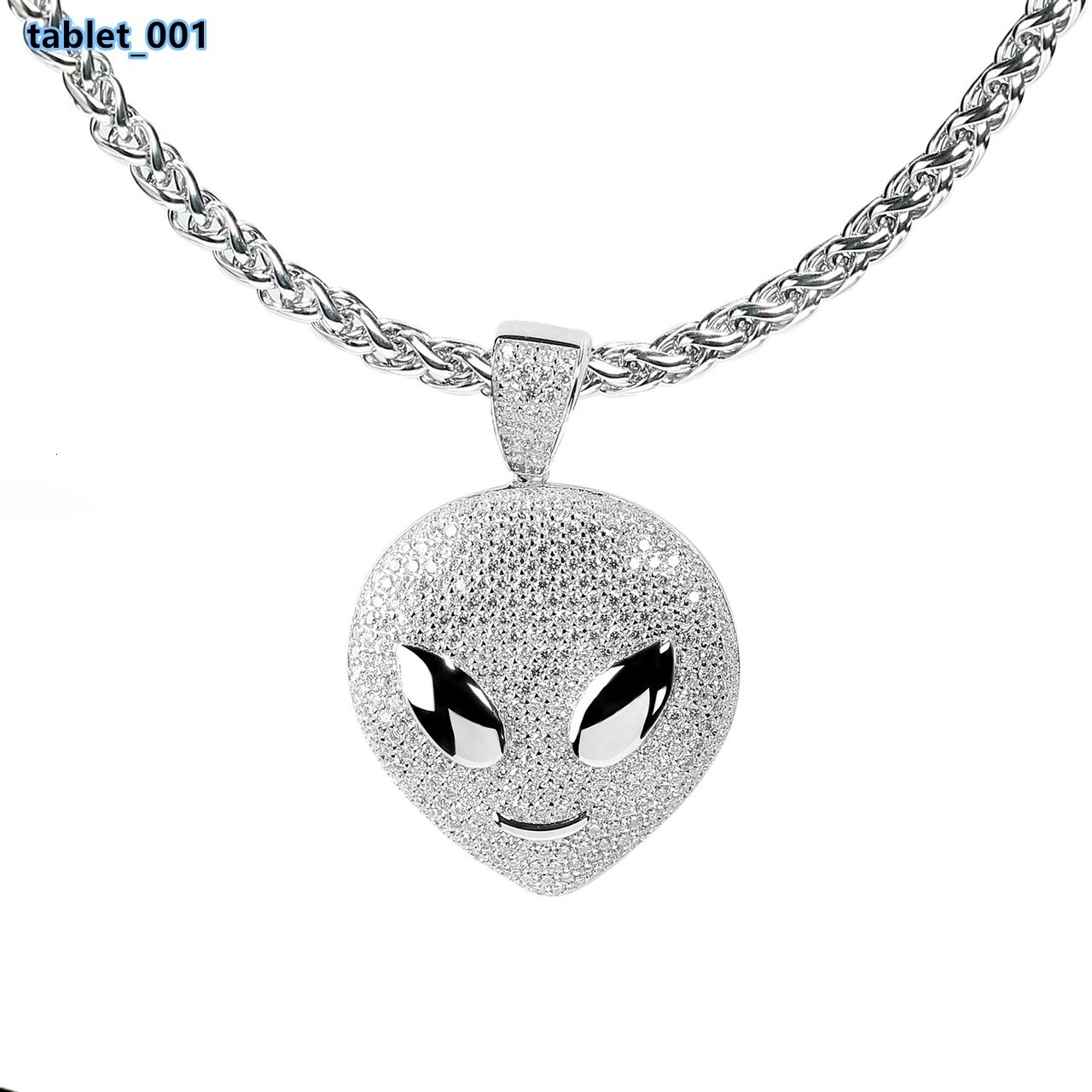 9 S925 Sterling Silver Hip Hop Style Aliens Full Diamond Moissanite Pendants for Women Man