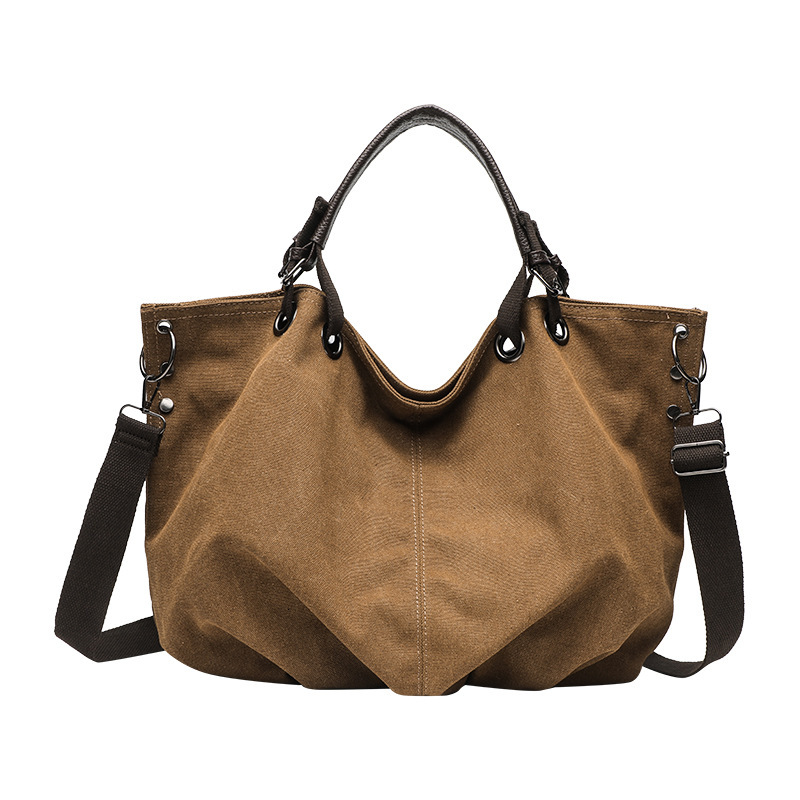 Vintage women's handbag commuting handbag lazy style large capacity work canvas bag designer bag shoulder bag crossbody bag