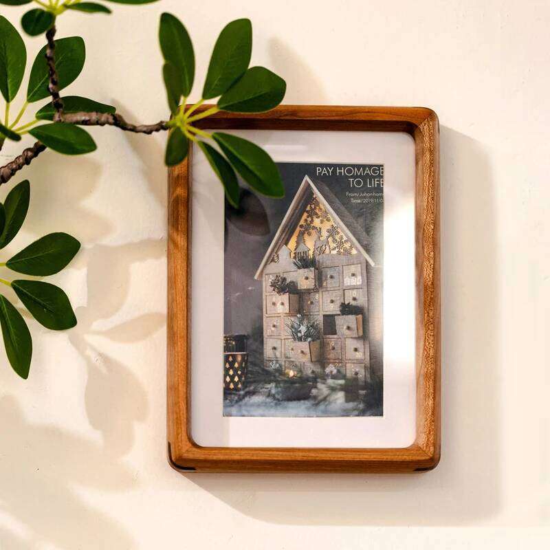 6/7/8/10 Inch Solid Wood Photo Premium Walnut Frame Creative DIY Display Stand Luxury Desktop Picture Decoration H260306