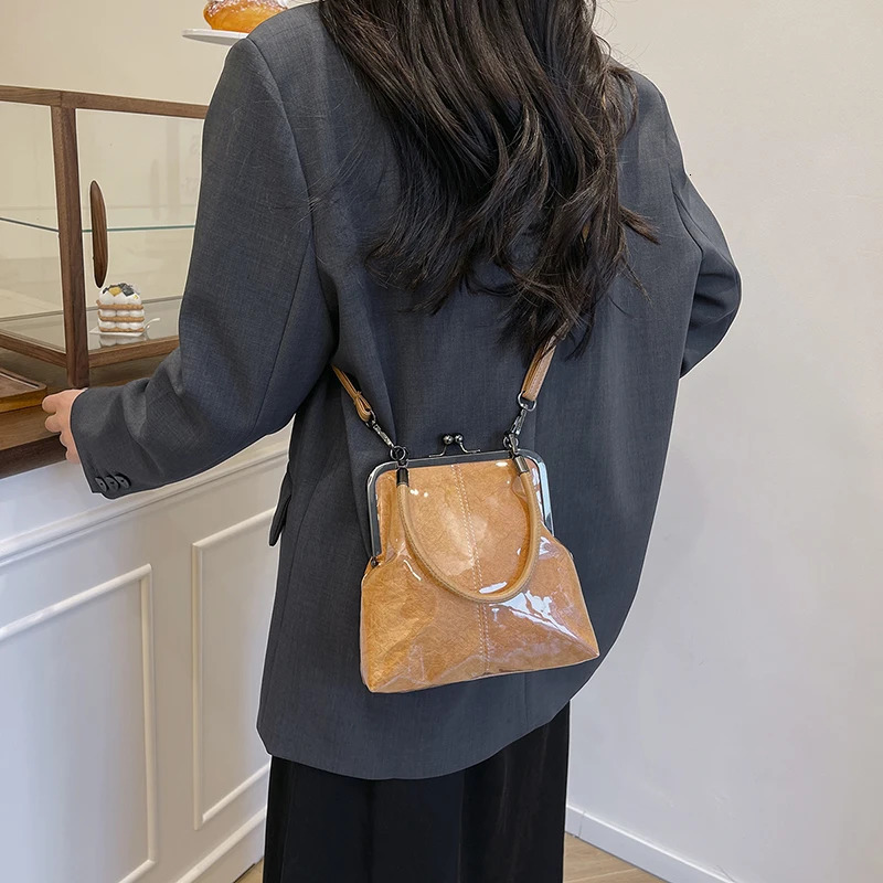 LEFTSIDE PU Leather Chinese Style Crossbody Bag Small 2025 Glossy Females Handbag and Purse Lady Party Shoulder Bags 260307