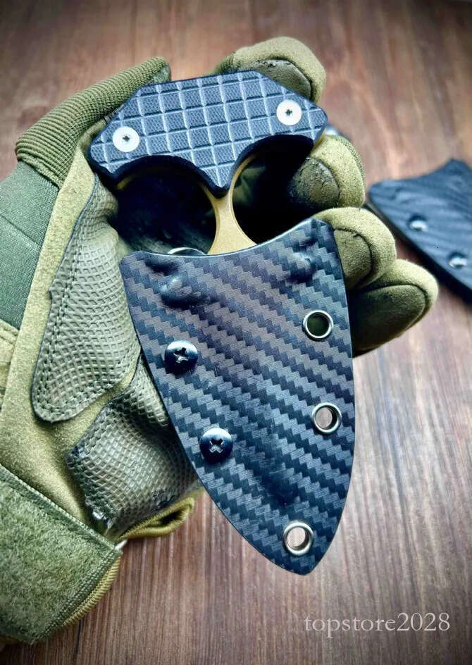 Top Quality H2616 Fixed Knife USA-10 pocket knife Titanium Coating Double Edge Blade Full Tang G10 Handle Outdoor Survival Tactical Knives with Kydex