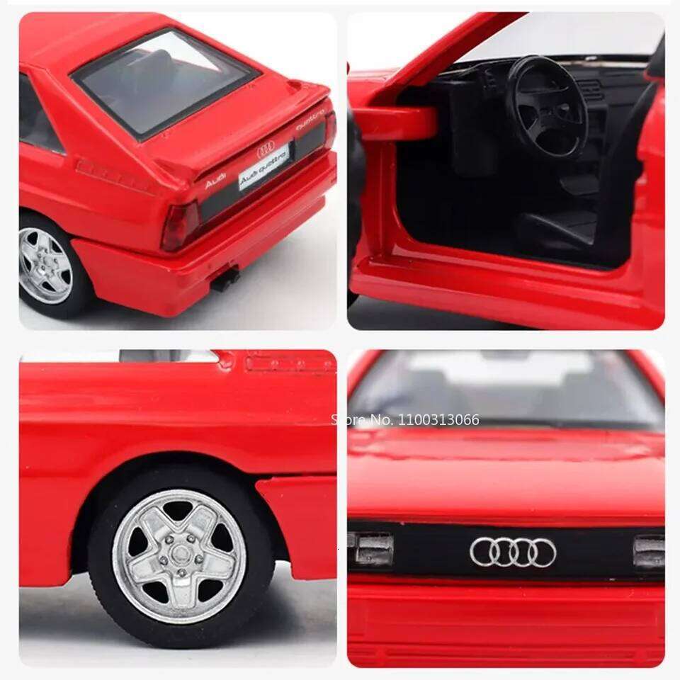 1:36 Audi Quattro 1980 Alloy Models Toy Diecasts Vehicles Model Doors Opened Pull Back Sport Car for Adult Collection Gifts Z260307