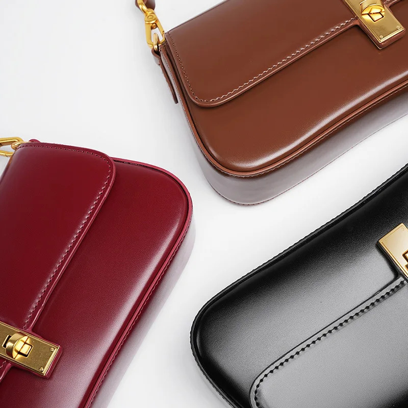 YANATARI underarm cowhide Genuine leather handbags women vintage shoulder bag female crossbody bags y high quality 260228