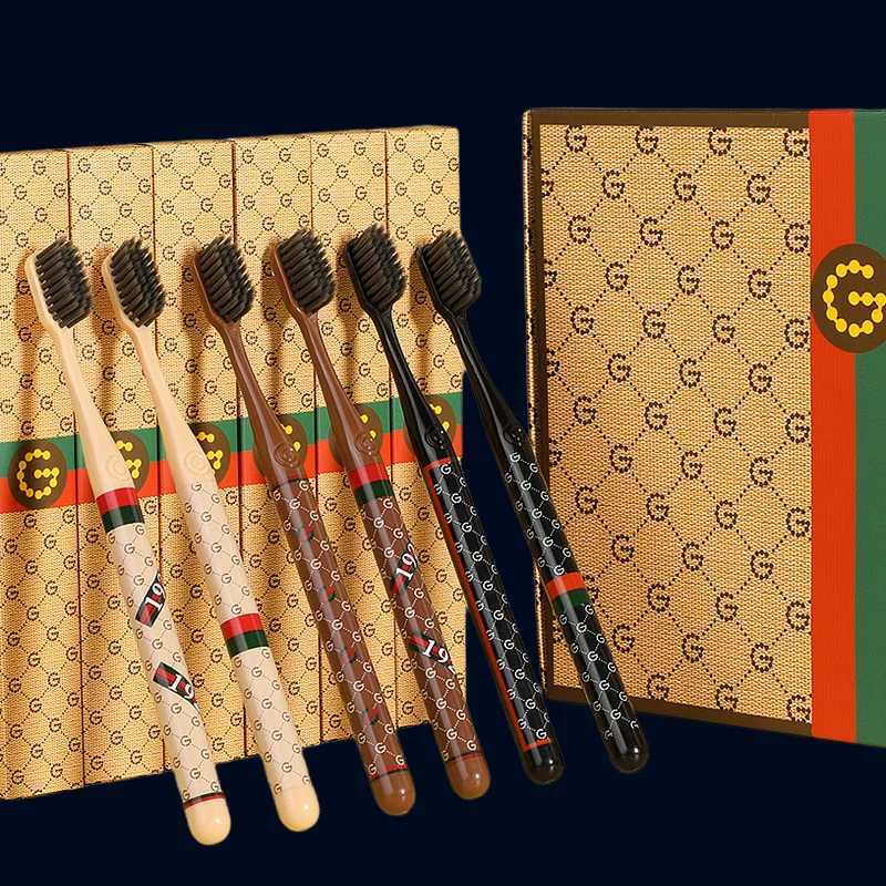 This 6-piece luxury toothbrush set features soft bristles for gum protection and efficient cleaning, making it a high-end fashion choice for both men 