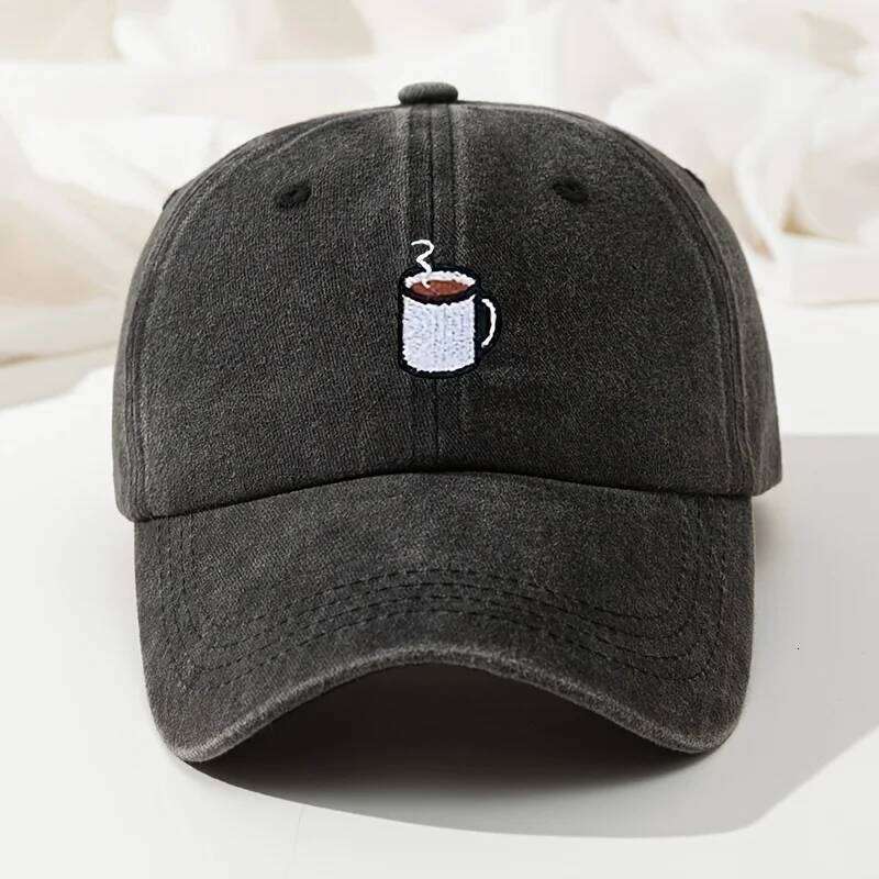 Baseball cap retro washed casual cup embroidered curved hip hop adjustable running fishing hat Y260304