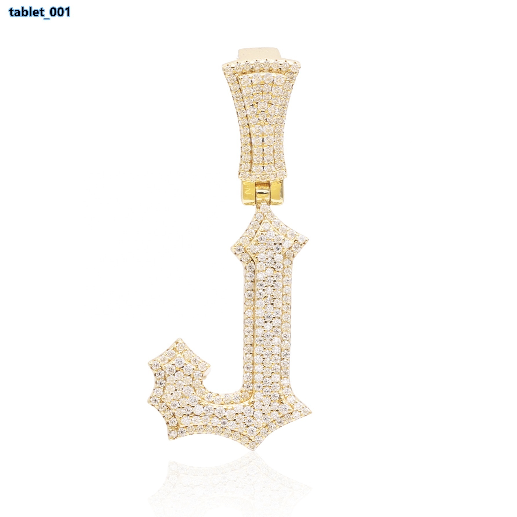 New Design 13g Moissanite Silver J Alphabet Pendant 1525ct Iced Out Moissanite Diamond Pendant Link Chain Hip Hop Fine Jewelry