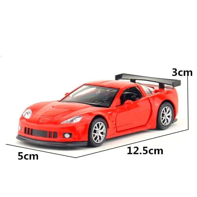 1:36 Chevrolet Corvette C6-R Car Model Scale Metal Diecast Miniature Pullback Vehicle Collection Xmas Gift Kid Boy Toy A216 Z260306