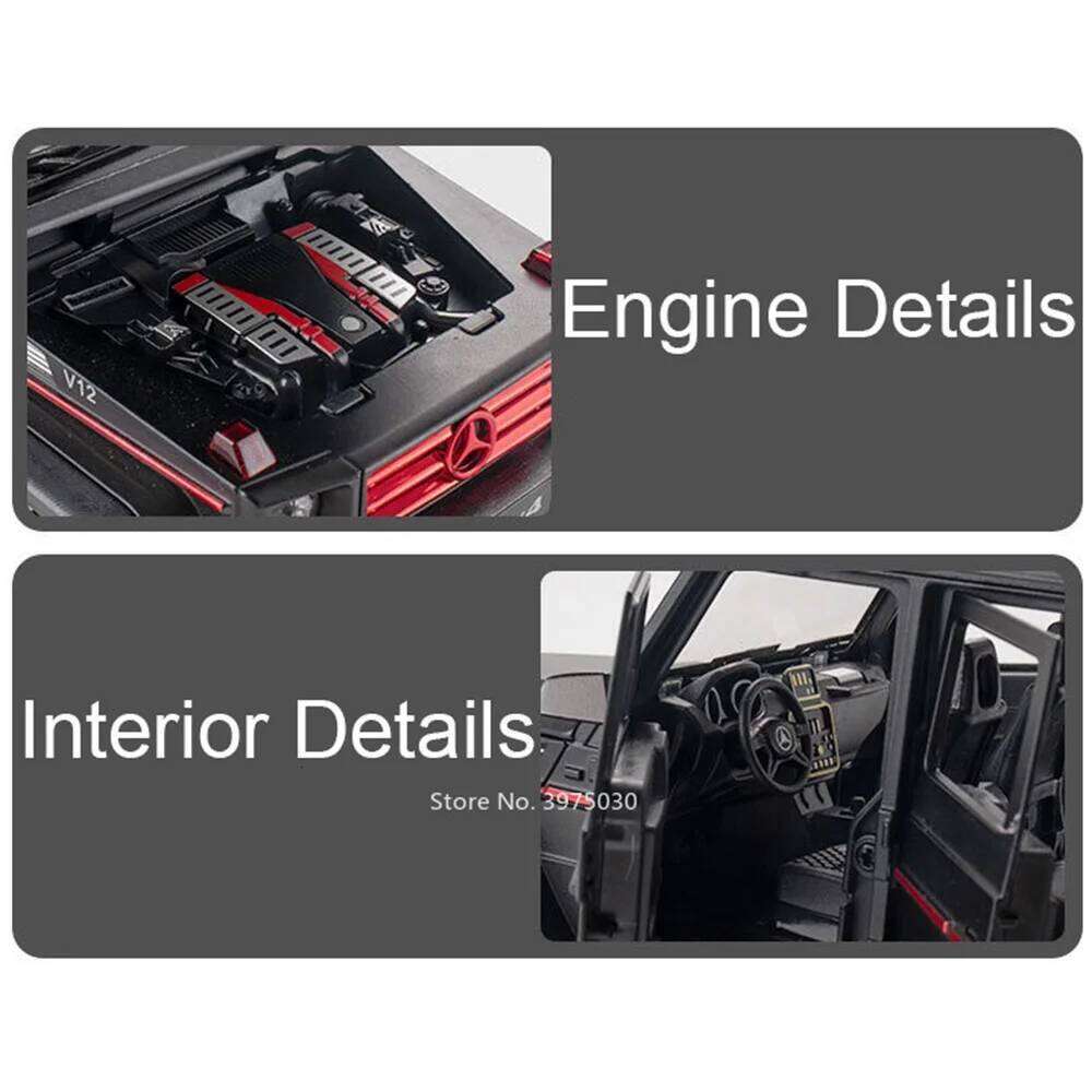 1:24 G500 G550 4x4 Alloy Diecast Toys Cars Model Wheel Pull Back SUV Rubber Tires 6 Doors Opened Off-road Vehicle for Kids Gifts Z260307