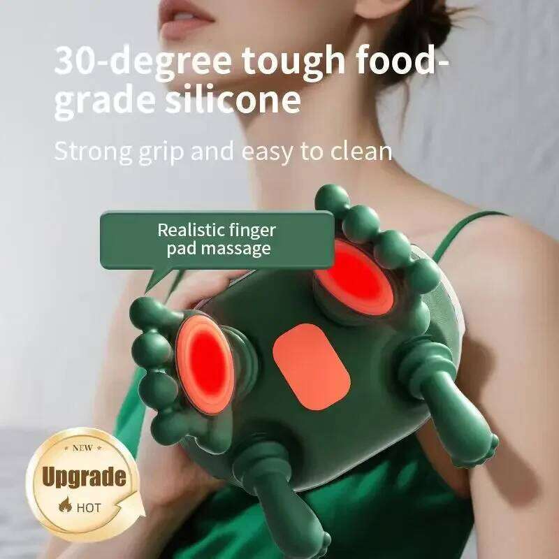 Rechargeable And Shoulder Silicone Neck Massager, Adjustable Vibration Massage Pillow Portable Electric Massager 26Y0307