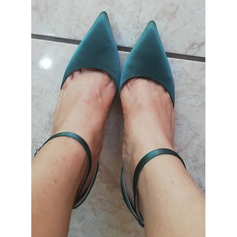 Summer Women 10cm High Heels Sandals Lady Wedding Bridal Scarpins Silk Heels Fetish Pumps Blue Green Pink Strappy Fashion Shoes 260306