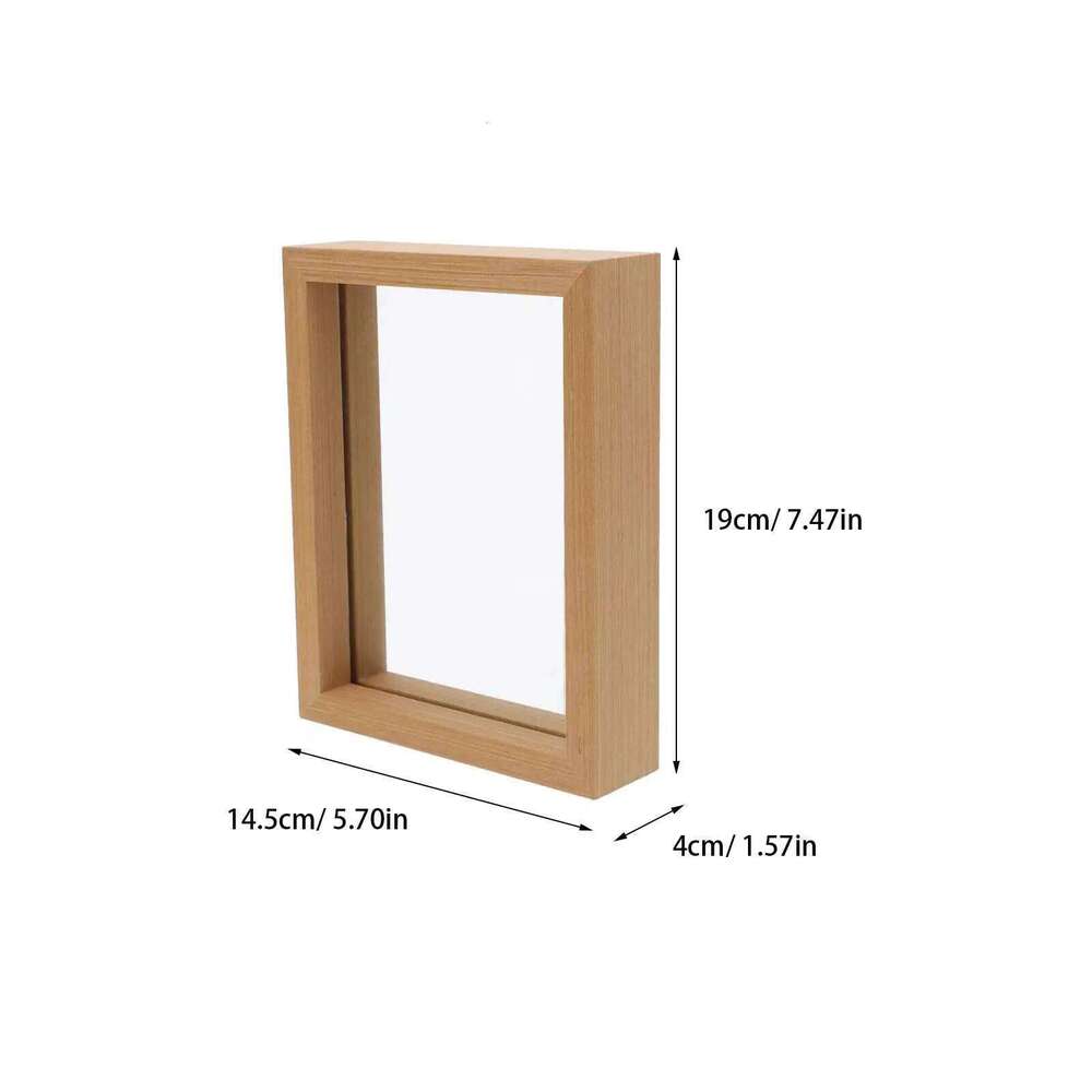 1pc Dry Specimen Frame Glass Wood Double Sided Photo Display Decor For Bedroom Living Room Desktop Picture Holder H260306